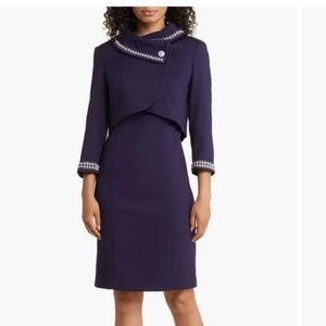 Tahari ASL Beaded Jacket and Sheath Dress